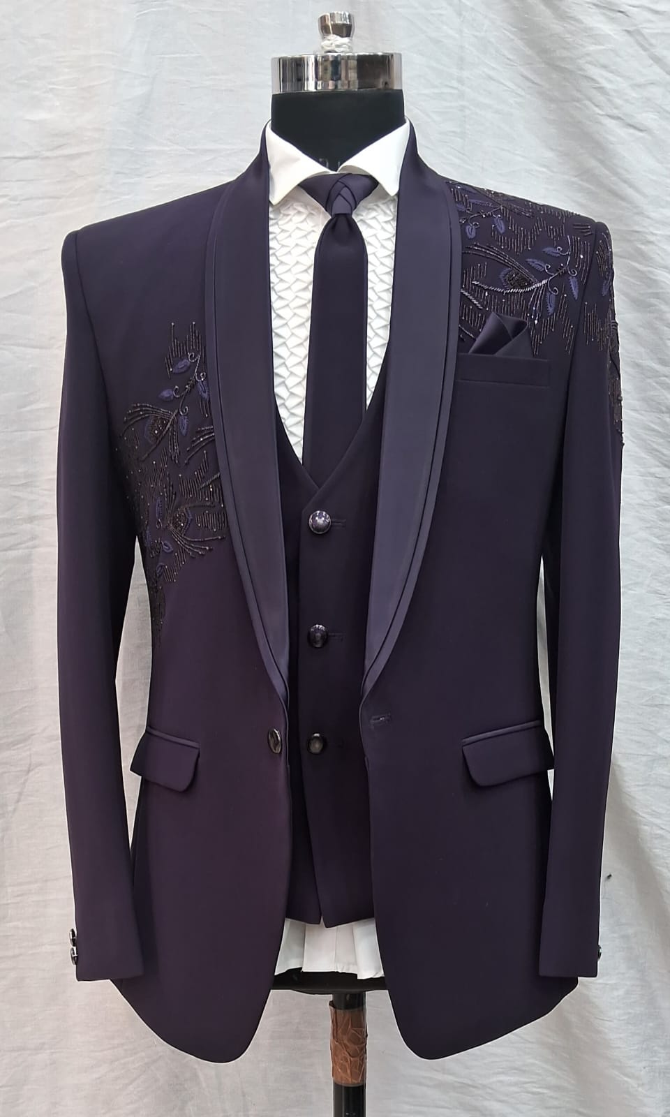 Purple Wedding Designer 5 Piece Suit